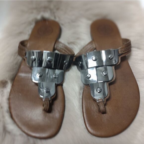 Tory Burch Brown  Leather Sandals - Picture 1 of 4